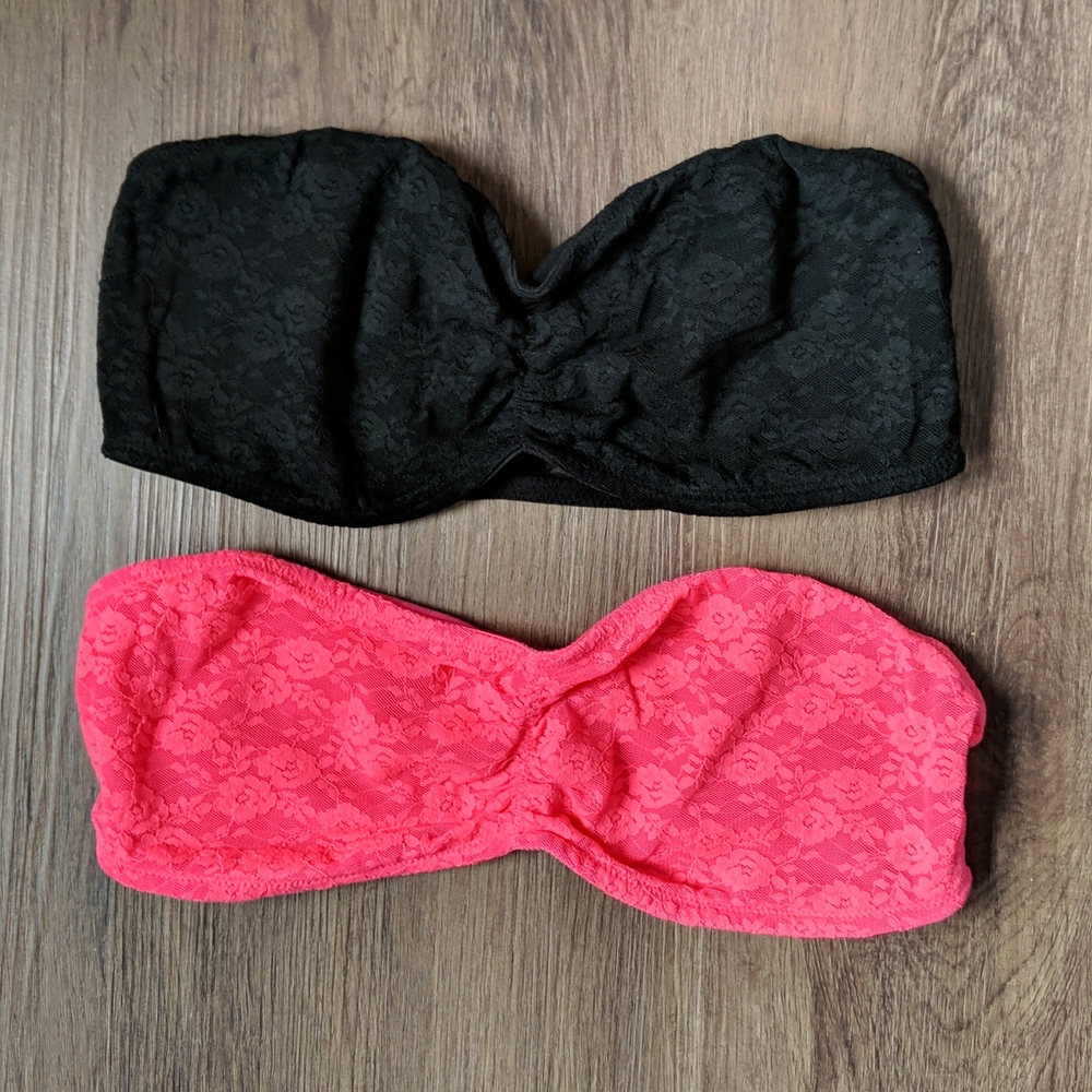 PINK Victoria's Secret Lace Bandeau 2 Pack